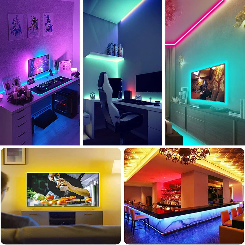 Led Strip Lights with 44 Key Remote Control 1m 5m 10m 20m RGB Tape Led Wall Room for Home Bedroom Party Decor TV Backlight